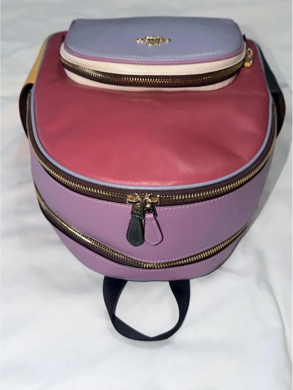 Coach Court Backpack In Colorblock IM/Watermelon Multi - Picture 2 of 9